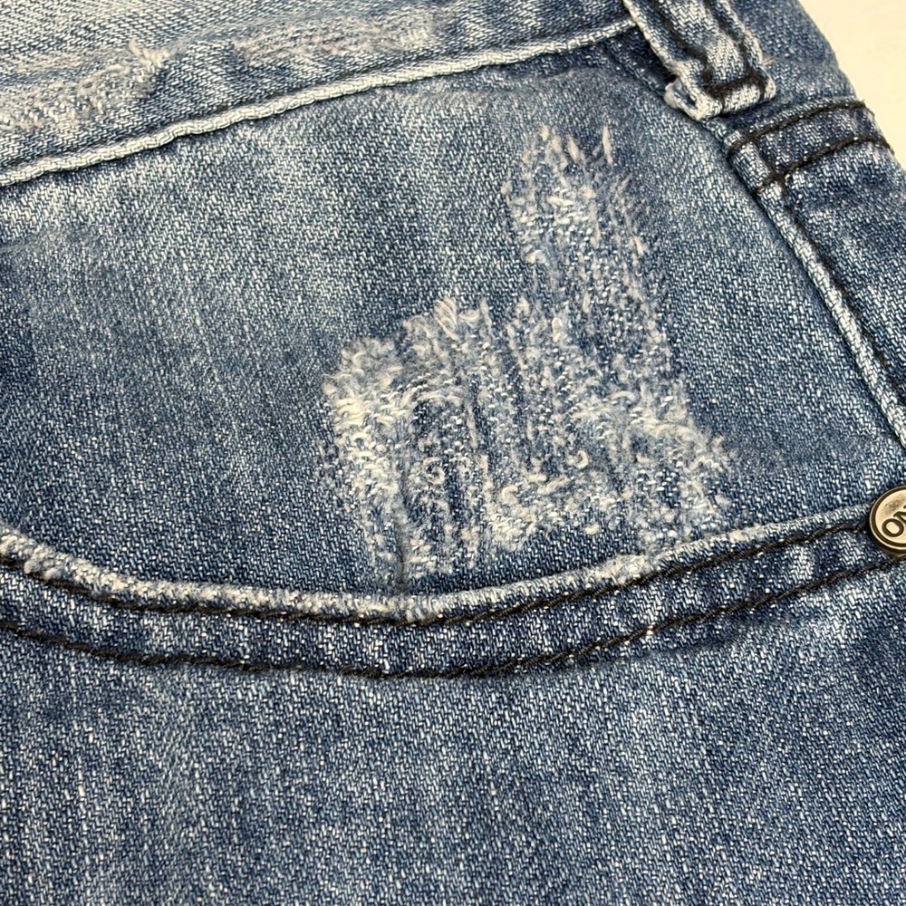 One Teaspoon FRANKIES Frayed Hem/Button Fly Blue Jean Denim Shorts/29 - Picture 14 of 16